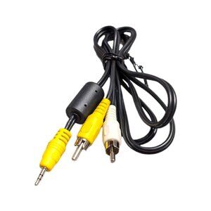 RCA Yellow White to Camcorder 2.5mm Aux Cable 6Ft with Ferrite Core - Good Cond